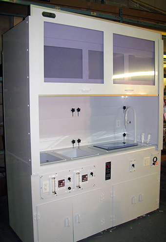 Free Standing Polypropylene Wet Process Fume Exhaust Workstation for Semiconductor Testing and Inspection 